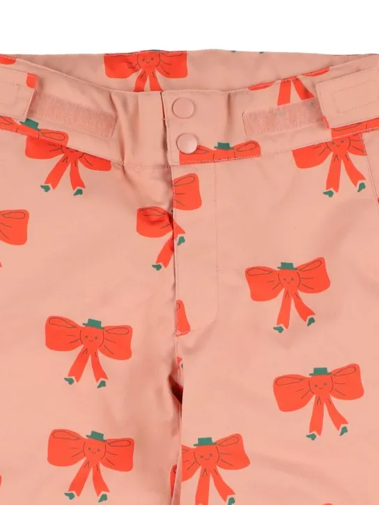 Tiny Cottons   Bow print nylon puffer ski pants 