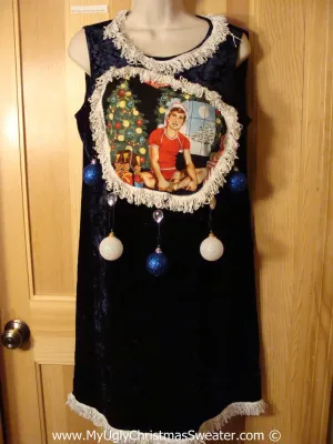 Ugly Christmas Sweater Party Tacky Dress Hottie Guy & Real Ornaments (d86)