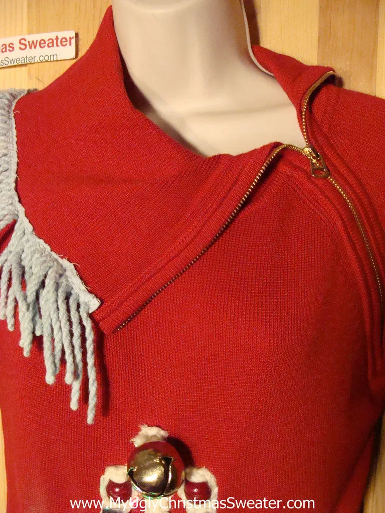 Ugly Christmas Sweater Party Tacky Dress with Lights & Macrame Tree (d54)