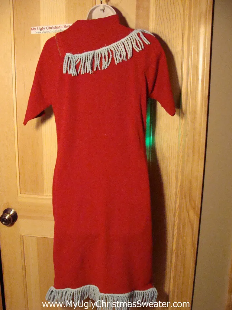Ugly Christmas Sweater Party Tacky Dress with Lights & Macrame Tree (d54)