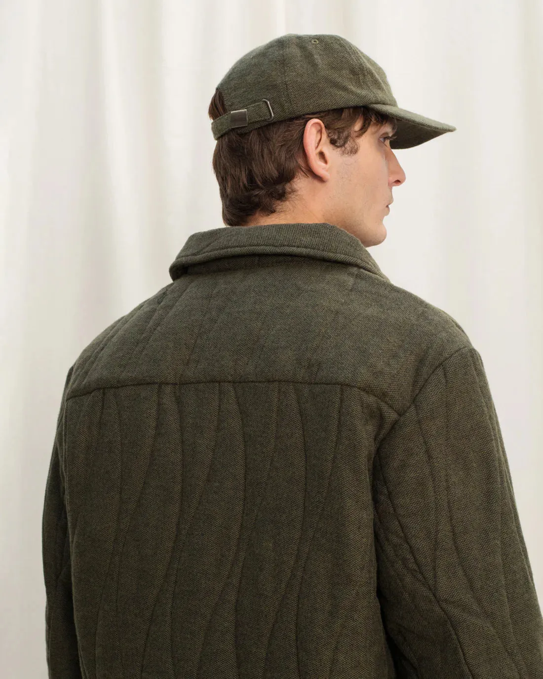 unisex quilted jacket - dark green
