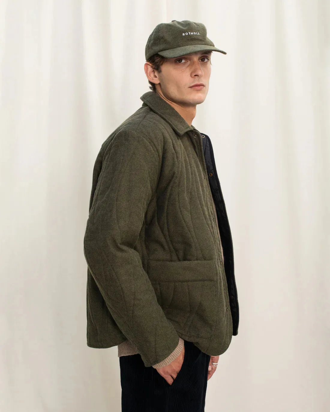 unisex quilted jacket - dark green