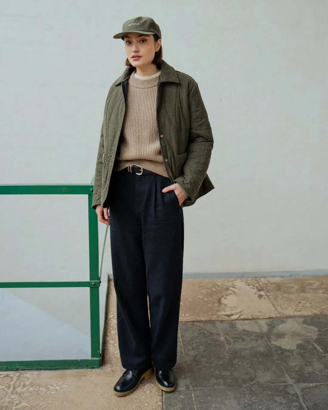 unisex quilted jacket - dark green