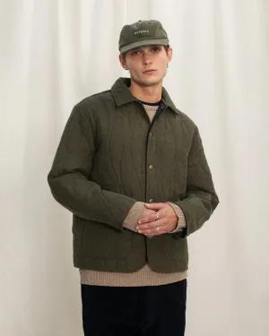 unisex quilted jacket - dark green