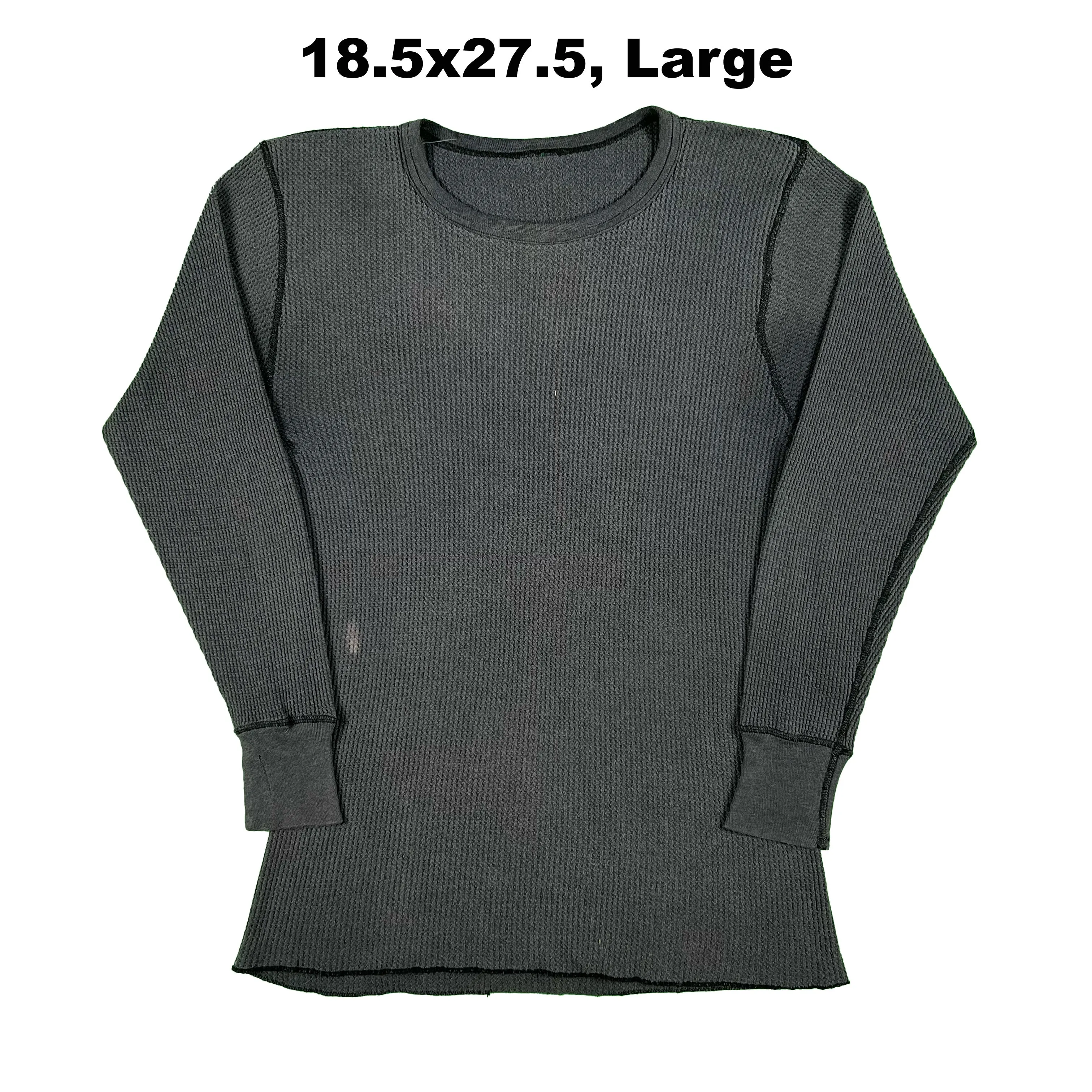 Vintage Black Waffle Knit Thermal- SELECT SHIRT