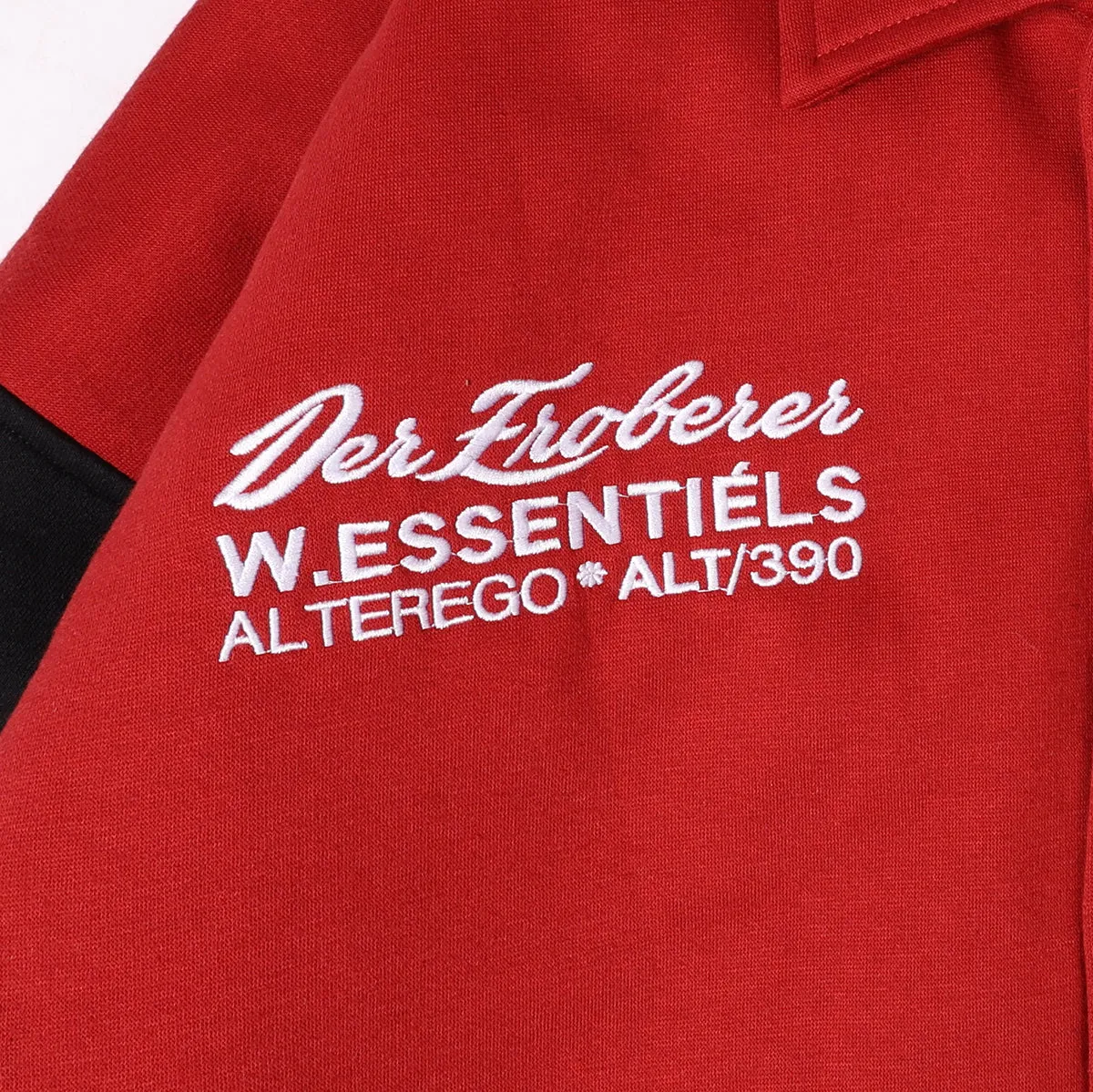 W.Essentils x Alter ego Obelisk Collegiate Varsity jacket Foxblood/Sand