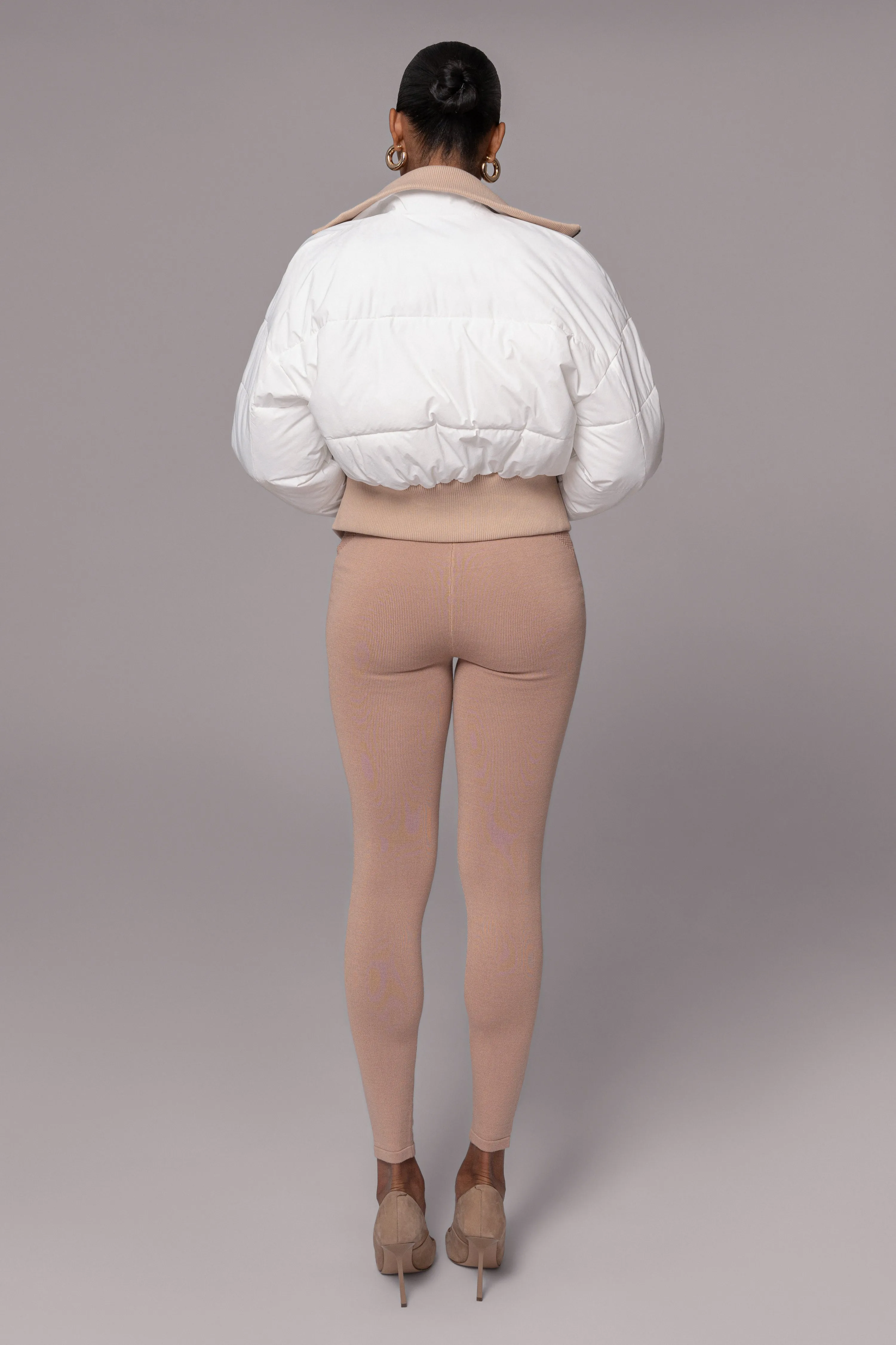 White Stassie Ribbed Jacket