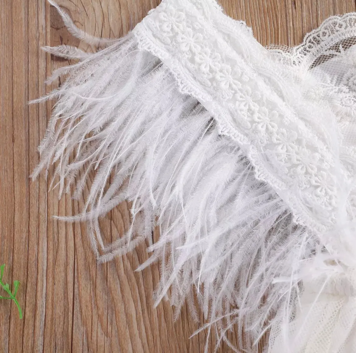 Winona Feather Romper - White