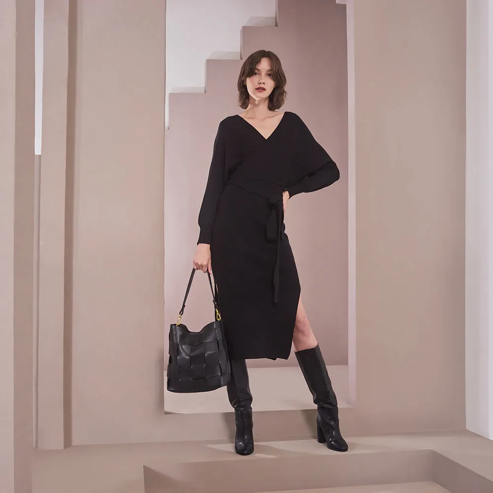 Wrap Knit Midi Dress - FINAL SALE